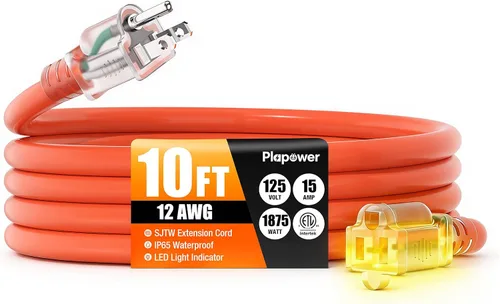 Vista 16 de Cable de extensión para exteriores calibre 12/3, 50 pies, resistente al Negro