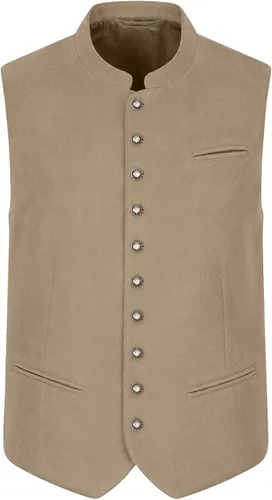 Vista 7 de Chaleco formal para hombre, cuello alto, botón frontal Negro