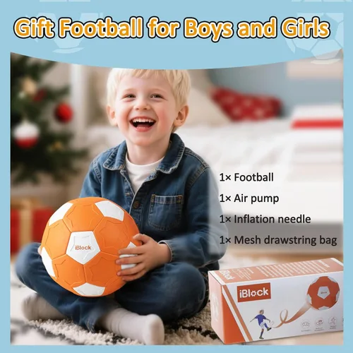 Vista 8 de Balón de fútbol Curve para niños tamaño 4, pelota de fútbol suave Swerve para niños y niñas, juegos de actividades en interiores y exteriores, juego
