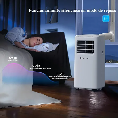 Vista 5 de ROVSUN - Aire acondicionado portátil inteligente de 8.000 BTU con WiFi, control remoto y aplicación, enfriador, deshumidificador y ventilador 3