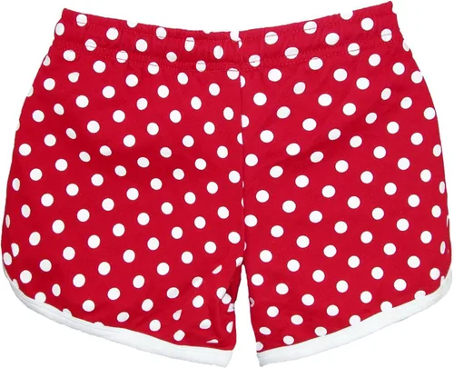 Vista 4 de Disney Junior - Pantalón corto de Minnie Mouse para mujer, diseño de lunares rojos, Rojo
