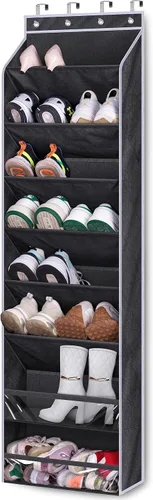 Vista 8 de KEETDY Organizador de zapatos sobre la puerta para 20 pares de tenis, organizador grande de zapatos colgantes para armario, puerta, almacenamiento