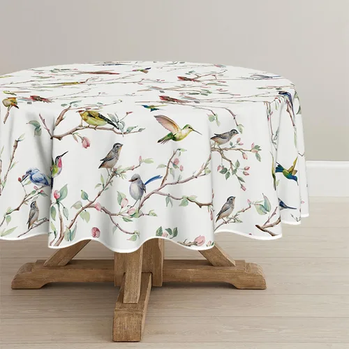 Vista 14 de Horaldaily Mantel de primavera 52×70 pulgadas rectangular, mantel con diseño de pájaros en ramas y flores beige, lavable, mantel de temporada