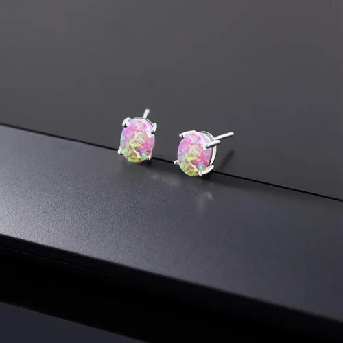 Vista 172 de Gem Stone King Aretes de oro de 14 quilates con piedra natal ovalada de 0.315 x 0.236 in Aretes de oro para mujer