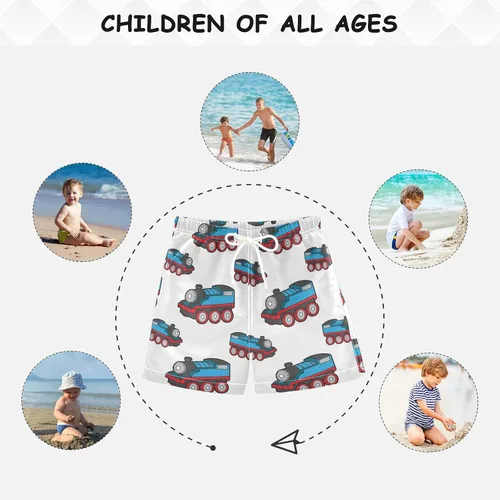 Vista 5 de Aflyko Pantalones cortos de baño para niños, traje de baño para niñas, traje de baño de playa de secado rápido para todo el día Multi- Azul Rojo