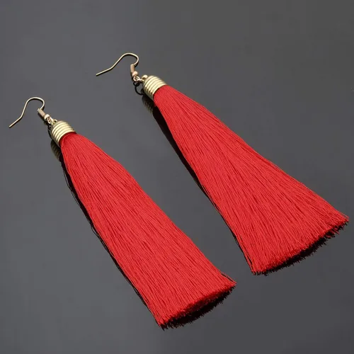 Vista 4 de MILAKOO 10 pares de pendientes largos de borla para mujer con flecos