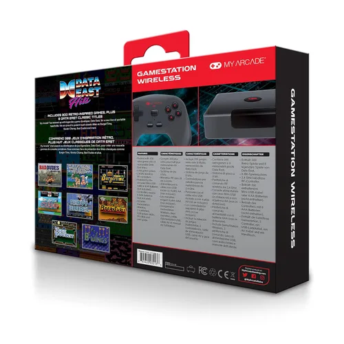 Vista 5 de My Arcade Gamestation Wireless (Data East Edition) Plug and Play Video Game Console - 8 Data East Hits and 300 Built-In Retro Style Games - Plugs