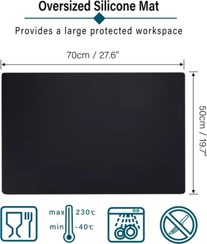Vista 2 de Tapete multiusos de gran tamaño, de silicona, para manualidades, joyas, moldes de fundición, protector de encimera, mantel individual