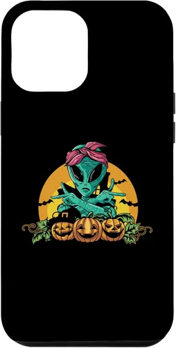 Vista 6 de iPhone 13 Pro Alien Peace Sign Halloween Costume Pumpkin Men Women Kids Case