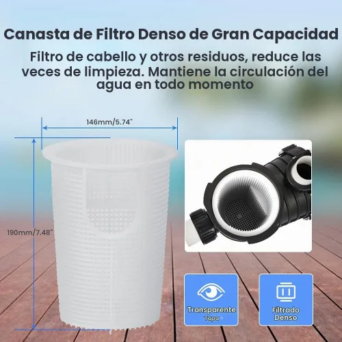 Vista 6 de Anbull Bomba de piscina de 1.5HP 6480GPH para tierra/sobre el suelo, potentes bombas de piscina autocebantes de doble voltaje para piscinas