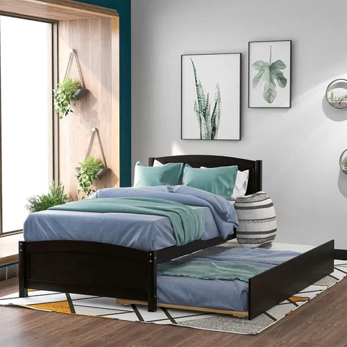 Vista 8 de Harper & Bright Designs Cama individual con cajones, marco de cama de madera con cabecero y estribo, plataforma de madera para niños, niñas, niños