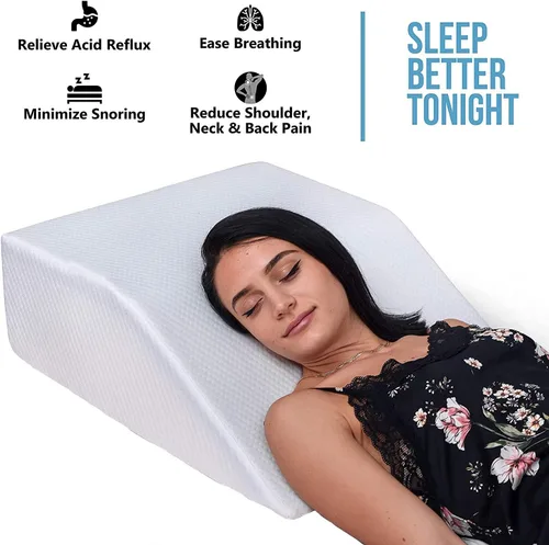 Vista 8 de Abco Tech Almohada de elevación de piernas con parte superior de espuma (gel refrescante), almohada de cuña para piernas, cuñas de piernas