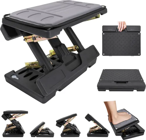 Vista 7 de Reposapiés Ajustable Bajo Escritorio - Taburete de Oficina Ergonómico con Masaje, Reposapiernas para Escritorio, Diseño Antideslizante para Hogar