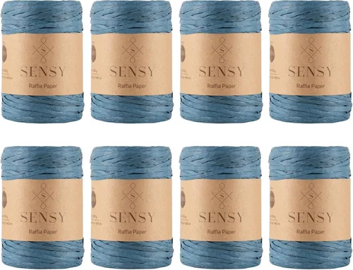 Vista 24 de Sensy Premium - Papel de rafia (438 yardas), cinta de papel (azul)