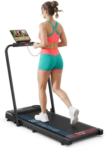 Vista 8 de THERUN Walking Pad with Handle Bar, 2 in 1 Under Desk Portable Treadmill Negro