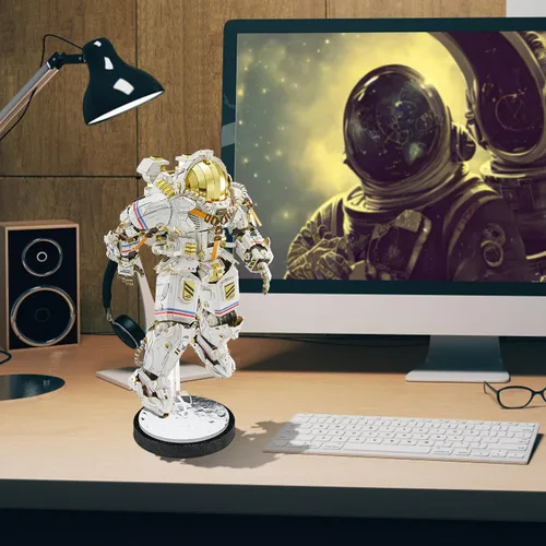 Vista 5 de Piececool Rompecabezas de metal 3D para adultos, kit de modelo de traje espacial de astronautas, traje espacial de alta calidad, kits