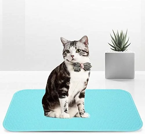 Vista 3 de Tapete antideslizante para aseo de mascotas, almohadilla de soporte de mesa texturizada para aseo y baño, goma verde, 22.4 x 14.9 pulgadas, 1 paquete