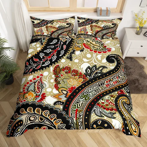 Vista 16 de Erosebridal Juego de ropa de cama gótica de damasco para adultos, funda de edredón victoriana antigua, tamaño individual, funda de edredón gótica