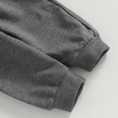 Vista 37 de Conjunto de 2 piezas de sudadera con estampado de letras y cuello redondo para bebé niño