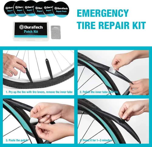 Vista 3 de DURATECH Kit de reparación de bicicletas, kit de herramientas de bicicleta de 35 piezas con estuche de transporte, accesorios de bicicleta