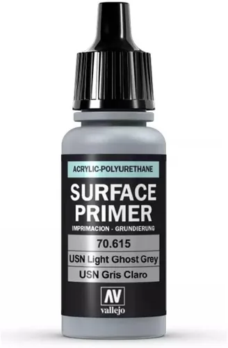 Vista 2 de Vallejo - Color de imprimación superficial USN Light Ghost Grey imprimación acrílica 0.6 fl oz (0.6 fl oz.) Acabado mate y secado rápido