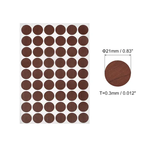 Vista 2 de uxcell Adhesivos de cubierta de agujero de tornillo, 0.827 in de diámetro, de PVC, autoadhesivas, tapas para muebles de madera, gabinete