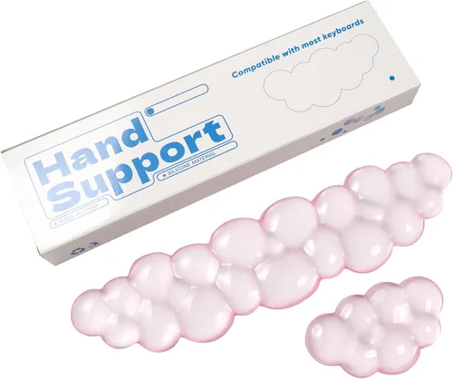 Vista 13 de Set de reposamuñecas ergonómico de gel de silicona para teclado y ratón Cloud – Reposamuñecas transparentes para teclado de computadora 60%/68%/75%