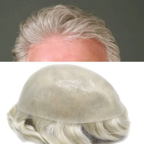 Vista 39 de Extensiones de pelo y tupés para hombre, sistema de cabello humano de poliéster completo para hombre, postizo de repuesto para hombre, protesis