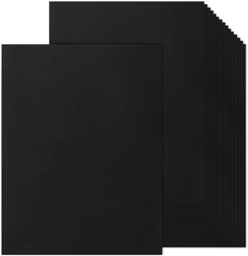 Vista 13 de Papel de construcción de Halloween pesado negro de 110 libras, 100 hojas de papel de cartulina negra gruesa para invitaciones, menús, álbumes