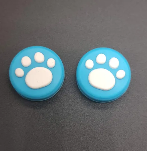 Vista 2 de Palanca de mando analógica de silicona para Nintendo Switch NS y Switch Lite Controller Joy-Con pulgar (combinación azul 2 piezas)