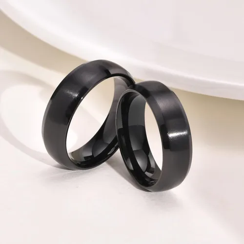 Vista 7 de Juego de anillos de boda negros para él y ella, anillos grabados para hombre, bandas de clase para hombres y mujeres, anillos personalizados