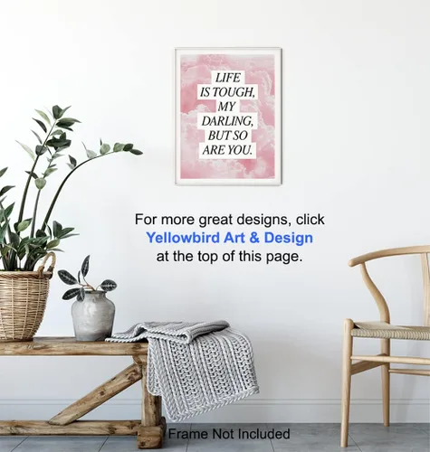 Vista 6 de La vida es dura, pero tú también lo eres - Regalos de aliento para mujeres - Decoración de pared con citas inspiradoras y positivas - Arte de pared