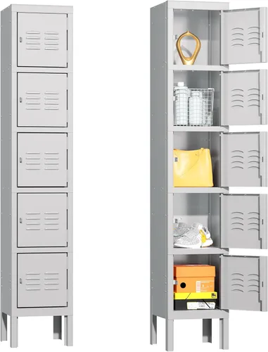 Vista 11 de Greenvelly Gabinete de almacenamiento de 9 puertas para empleados, casillero de metal para oficina, gimnasio, escuela, casillero de acero negro