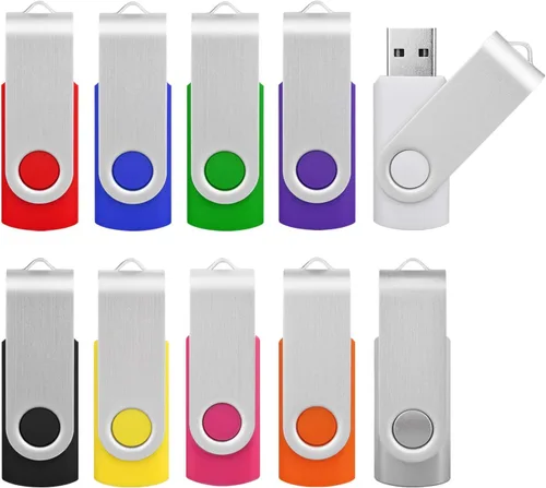 Vista 9 de KOOTION 20 unidades de unidades flash USB de 1 GB, unidades flash a granel, memorias 1G, unidades de pulgar giratorias 2.0, negro, paquete de 20