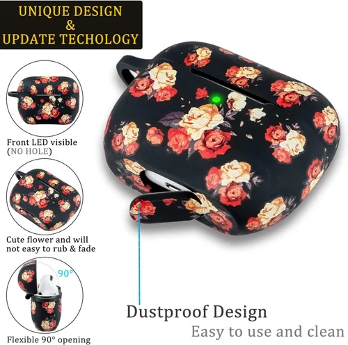 Vista 2 de Funda de Airpod Pro de silicona suave - Funda de estuche de carga de LitoDream para AirPods Pro de Apple, lindo protector de estuche para mujeres