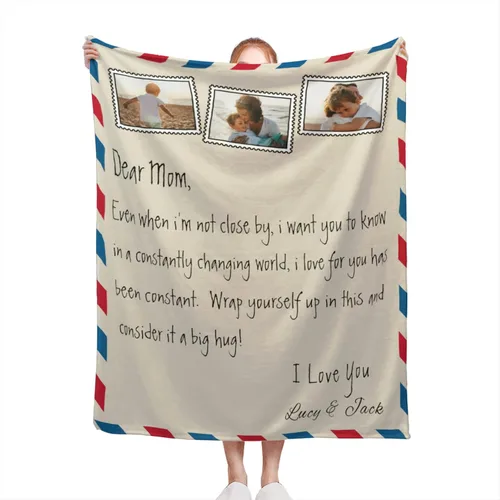 Vista 32 de Manta personalizada con texto de fotos, manta personalizada con mis propias fotos, manta conmemorativa personalizada para madres para mamá, papá