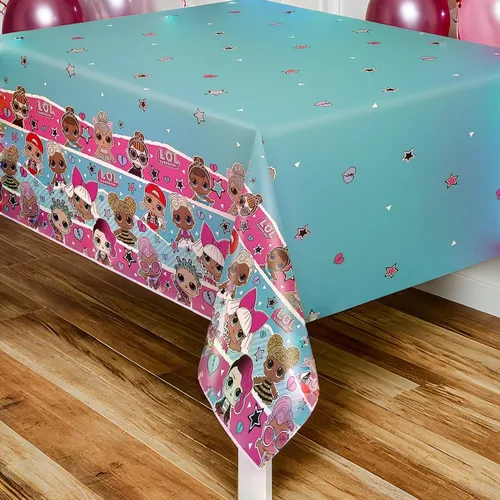 Vista 3 de LOL Surprise - Mantel rectangular de plástico multicolor – 54 x 84 pulgadas (1 unidad) Duradero y fácil de limpiar, perfecto para fiestas