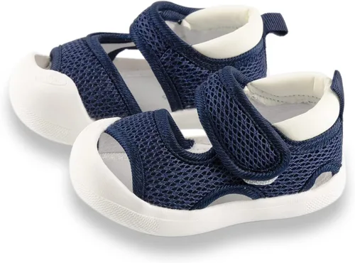 Vista 3 de RVROVIC Sandalias deportivas para niños y niñas, puntera abierta, suela de goma transpirable, zapatos de agua para la playa
