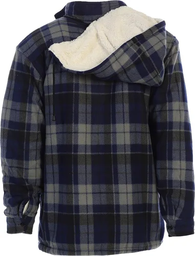 Vista 6 de Gioberti Sherpa - Chaqueta de franela con capucha desmontable para hombre
