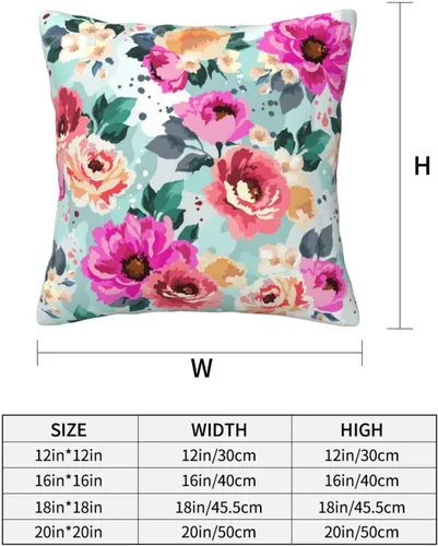 Vista 2 de Fundas de almohada de 20 x 20 pulgadas, fundas de almohada decorativas con flores moradas, fundas de cojín decorativas para sala, fundas de almohada