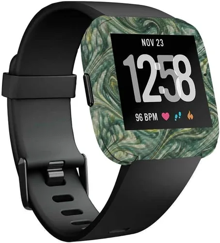 Vista 9 de MightySkins Piel de Fibra de Carbono para Fitbit Versa – Madera abstracta Protectora y duradera Acabado de fibra de carbono texturizada Fácil