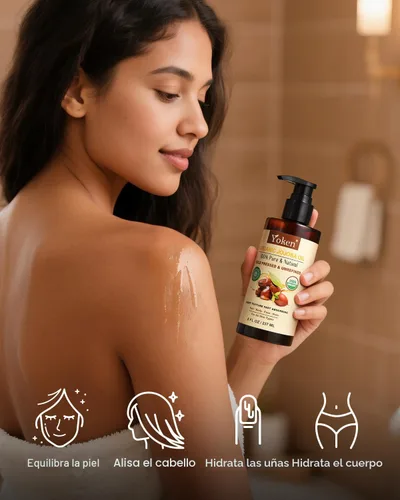 Vista 6 de Yoken Aceite de jojoba orgánico USDA prensado en frío, 8 onzas líquidas, 100% puro y natural, aceite de jojoba sin refinar para masajes faciales