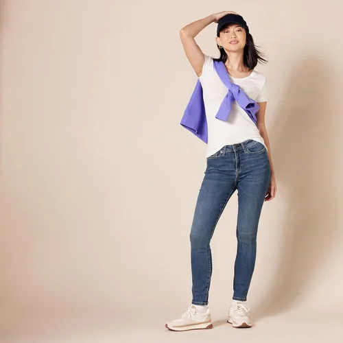 Vista 5 de Tienda Essentials Jeans ajustados de talle alto para mujer