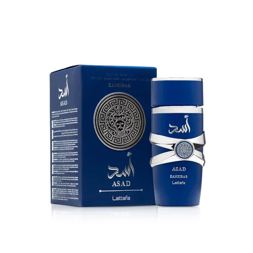 Vista 3 de Lattafa Asad Zanzibar - Fragancia duradera de perfume Eau de Parfum fresca, especiada, vainilla, coco para hombres, 3.40 onzas / 100 ml