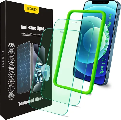 Vista 11 de Protector de pantalla de luz azul para iPhone 11, iPhone XR (6.1") HD con bloqueo de luz azul, película de vidrio templado, protección