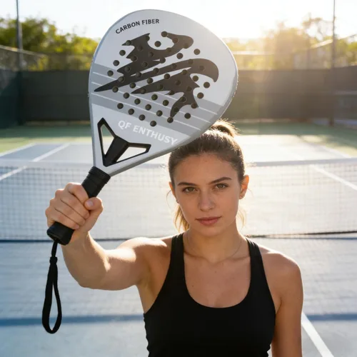 Vista 6 de Padel Racket, Carbon Fiber Surface Padel Racquet, Lightweight, Ideal for Training/Matches