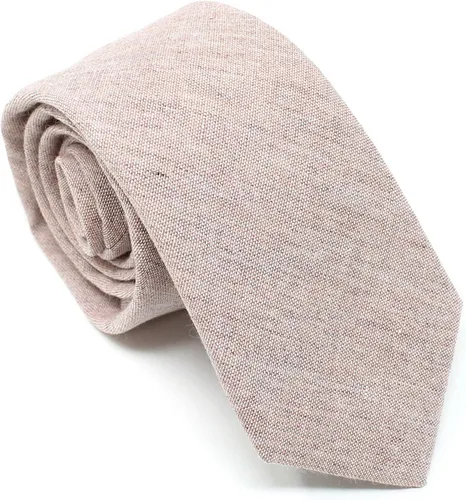 Vista 60 de Corbata delgada de algodón cambray para hombre, estilo desgastado texturizado - 2 1/2 pulgadas de ancho