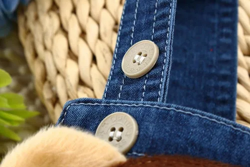 Vista 5 de KIDSCOOL SPACE Bebé Lindo Verano Jean Overalls,Niño Denim Cartoon 3D Animal Shortalls