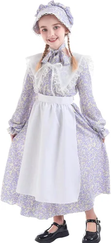 Vista 2 de Nuoqi - Vestidos de pionera para niñas, disfraz colonial