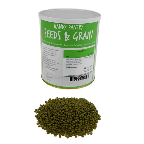 Vista 9 de Semilla de germinación de frijol mungo: 1 libra, orgánica, sin OMG - Marca Handy Pantry - Frijoles Mungos secos para brotes, plantación de jardín